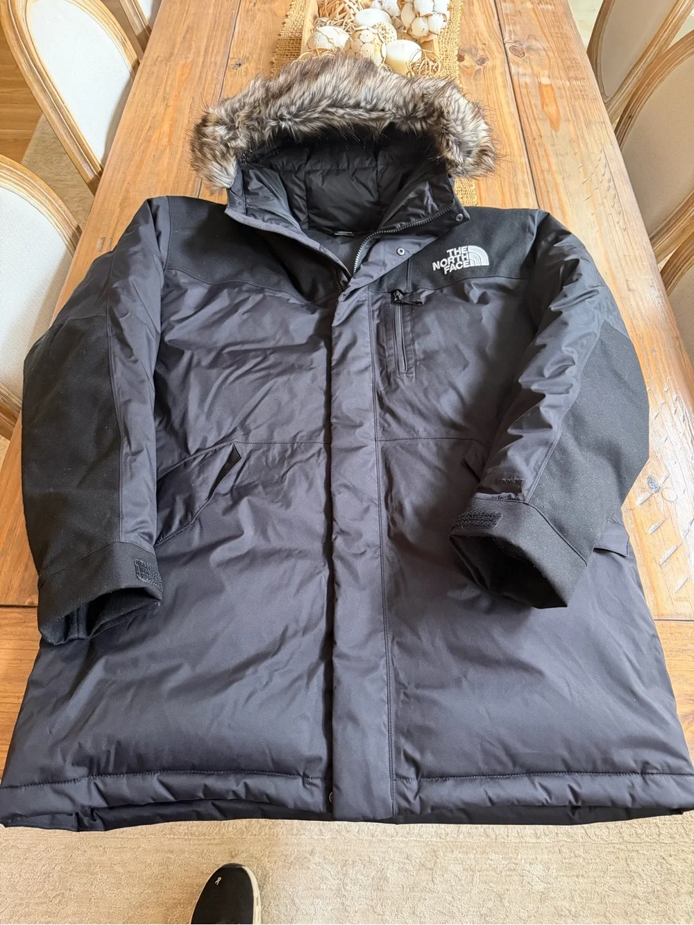 NORTH FACE MCMURDO 550 DOWN PARKA NWOT RET $400 BLACK W FUR